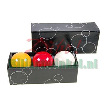 Carambole Biljartballen Economy 61,5 mm met gele bal