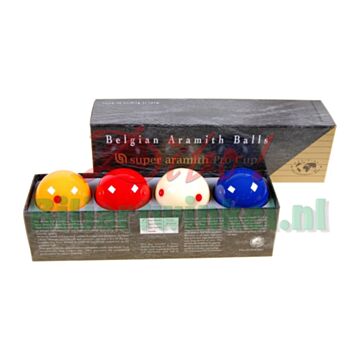 Biljartballen Super Aramith Pro Cup X4 met blauwe bal