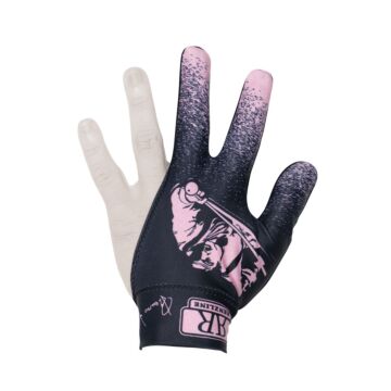 Handschoen Renzline model 'biljarter' Zwart-Roze