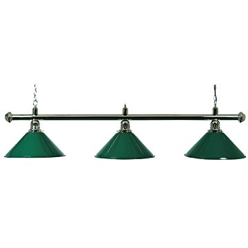 Stanglamp Chroom met 3 x groene kap 37 cm