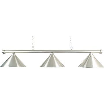 Lamp type pool met drie kappen geborsteld staal