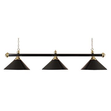 Lamp type pool met drie kappen zwart