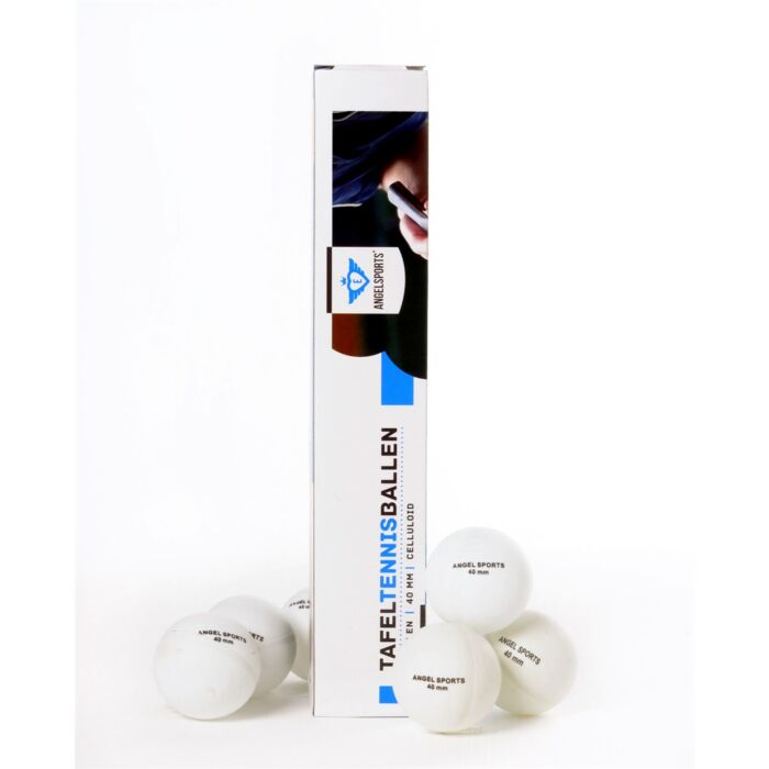 TT ballen, plastic, 6 stuks in doosje, 40 mm