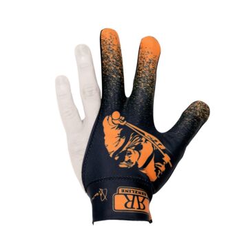Handschoen Renzline model 'biljarter' Zwart-Oranje