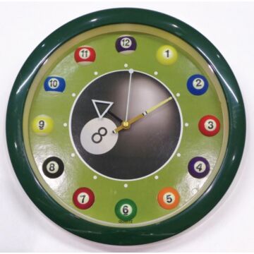 Wandklok quartz bal No.8 pool