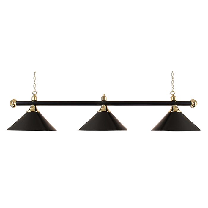 Lamp type pool met drie kappen zwart