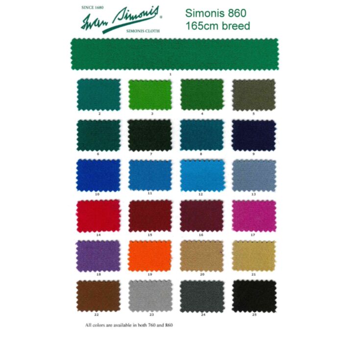 Simonis 860-165 poollaken kleurenkaart