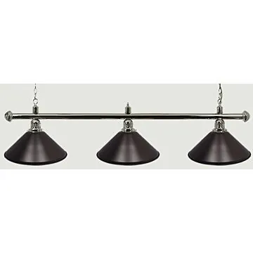 Artemis biljartlamp chroom met 3 kappen mat zwart