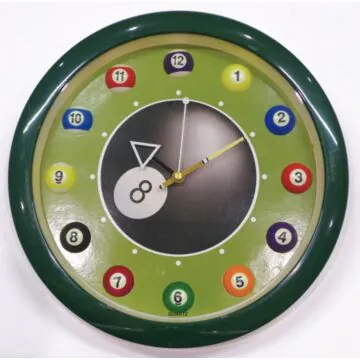 Wandklok quartz bal No.8 pool