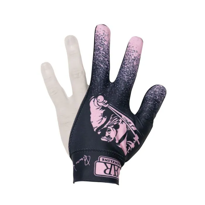 Handschoen Renzline model 'biljarter' Zwart-Roze