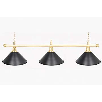 Artemis biljartlamp chroom met 3 kappen mat zwart
